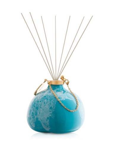 Yachting Line Diffuser - Gold Light Blue with fiber sticks by Maya Design Italy 1