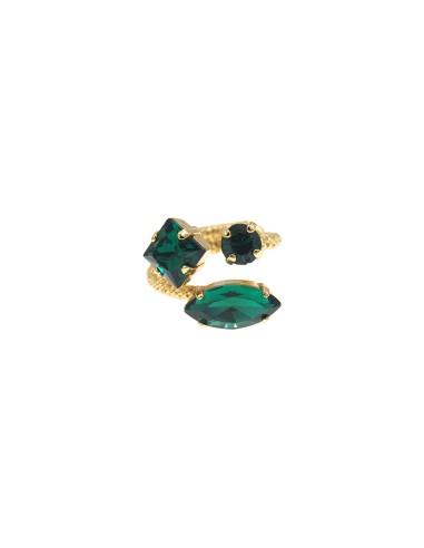 Navette Helical Ring - Emerald by Monnaluna Florence - Italy