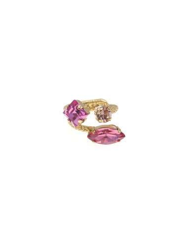 Helical Ring Navette - Multicolour Fuchsia by Monnaluna Florence - Italy