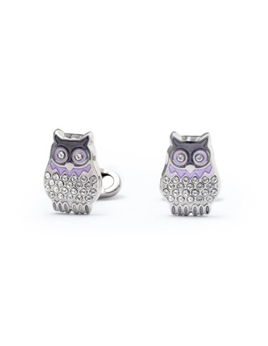 Owl cufflinks Purple by Mon Art Florence