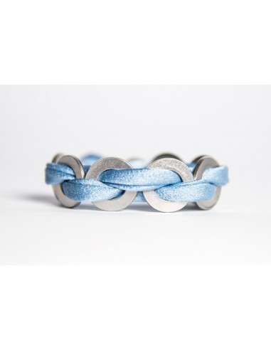 Maxi Light Blue - Silk / Stainless Steel Bracelet made by Svitati by Sara Rizzardi