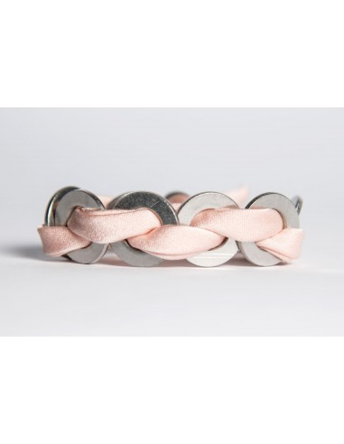 Maxi Pink - Silk / Stainless Steel Bracelet made by Svitati by Sara Rizzardi