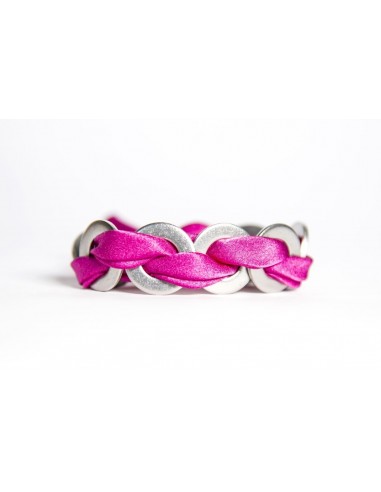 Maxi Fuchsia - Silk / Stainless Steel Bracelet made by Svitati by Sara Rizzardi