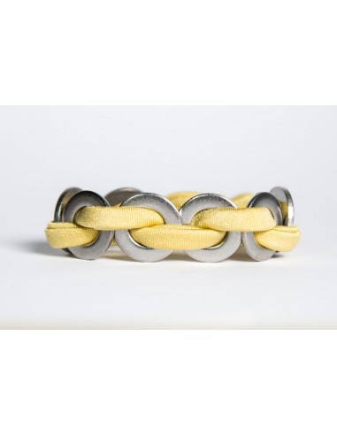 Maxi Yellow - Silk / Stainless Steel Bracelet made by Svitati by Sara Rizzardi
