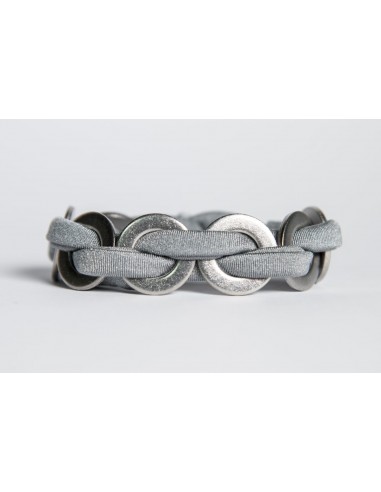 Maxi Grey - Silk / Stainless Steel Bracelet made by Svitati by Sara Rizzardi