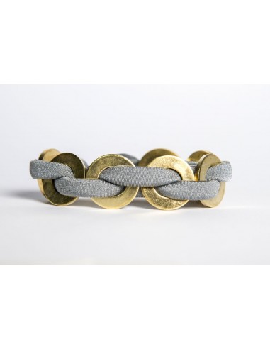 Grey Maxi Bracelet - Silk / Brass made by unscrewed by Sara Rizzardi