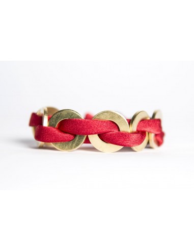 Bracciale Maxi Rosso - Seta/Ottone realizzato da Svitati di Sara Rizzardi