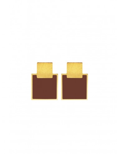 Mini Q Earrings - Chocolate by Francesca Bianchi Design Arezzo Italy 1
