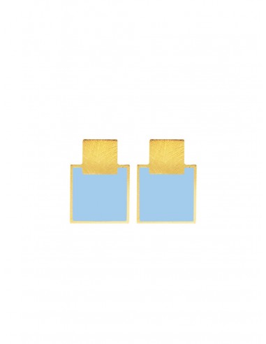 Mini Q Earrings - Light Blue  by Francesca Bianchi Design Arezzo Italy 1