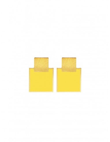 Mini Q Earrings - Yellow by Francesca Bianchi Design Arezzo Italy 1