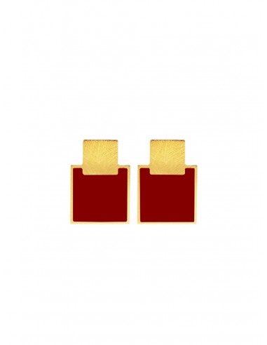 Mini Q Earrings - Bordeaux by Francesca Bianchi Design Arezzo Italy 1