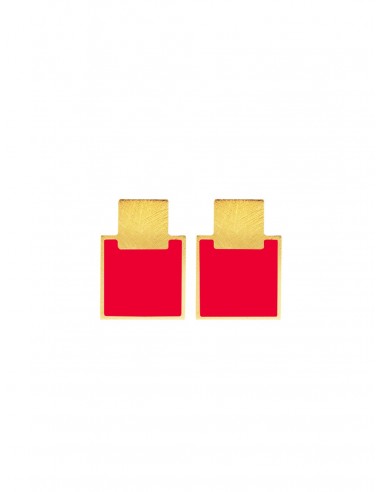Mini Q Earrings - Red by Francesca Bianchi Design Arezzo Italy 1