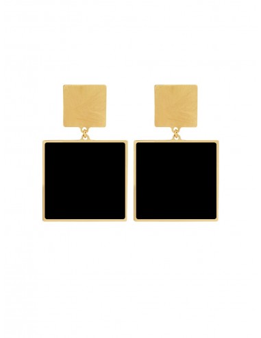Quadrato Earrings - Black by Francesca Bianchi Design Arezzo Italy 1