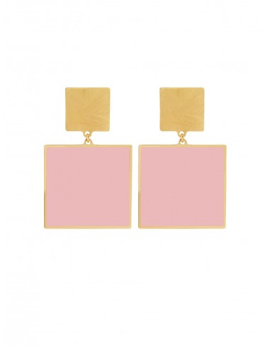 Quadrato Earrings - Pink by Francesca Bianchi Design Arezzo Italy 1
