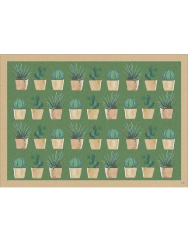 4 Plastic Placemats Small Cactus - Beige by Cecilia Bussani Florence