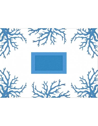 4 Tovagliette Plastificate Coralli - Bianco e Azzurro di Cecilia Bussani Firenze