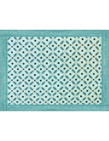 4 Plastic Placemats Ethnic - Water Green by Cecilia Bussani Florence