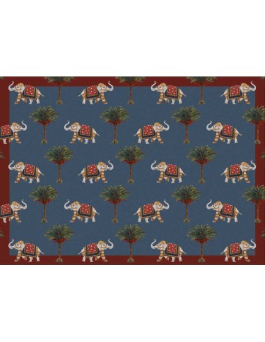 4 Plastic Placemats Small Elephants and Palms by Cecilia Bussani Florence
