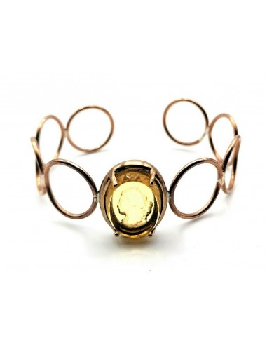 Small Yellow Oval Silk Thread Bracelet 1 by Patrizia Daliana