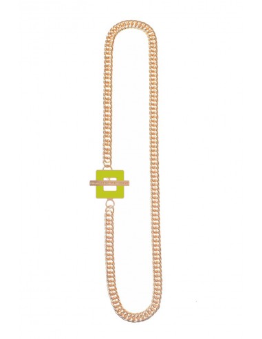T-BAR QU Necklace - Acid Green  by Francesca Bianchi Design Arezzo Italy 1